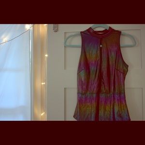 Rainbow Slit Chest Bodysuit